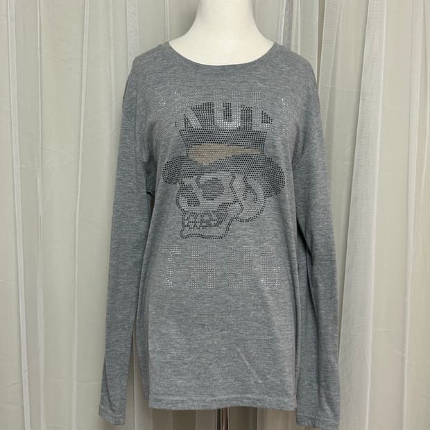 Y2K 펑크 큐빅디테일 해골 롱슬리브 