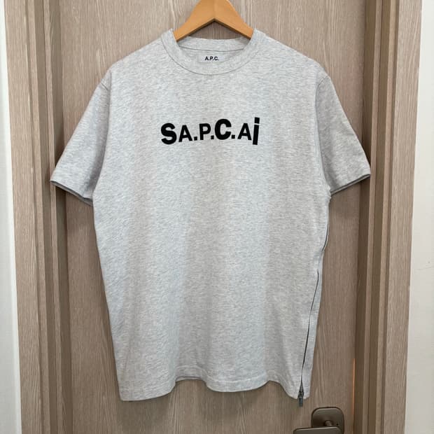 APC Sacai 콜라보 사이드집업 반팔티M/멜란지