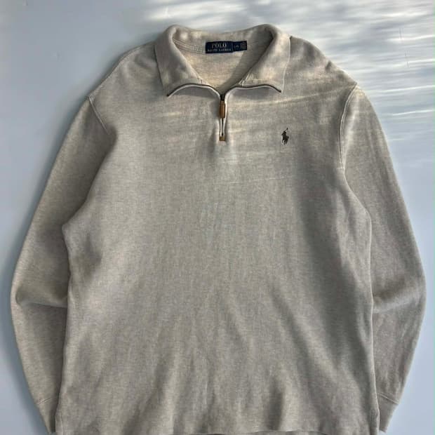 [L] 폴로 랄프로렌 연베이지 하프 집업 코튼니트