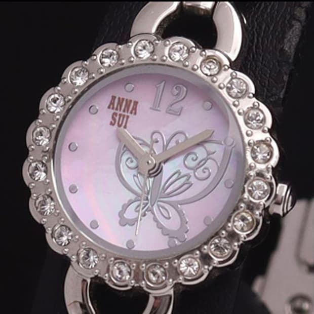 빈티지 안나수이 실버 나비 손목시계