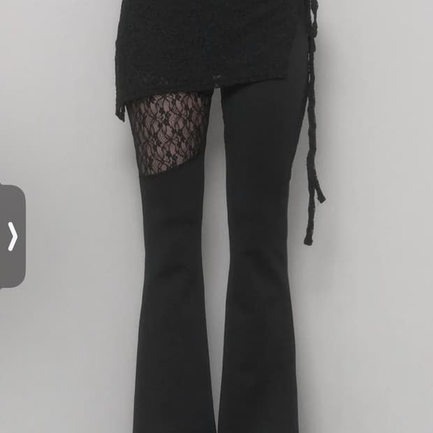 에트오소메 시스루 레이스랩 부츠컷 팬츠