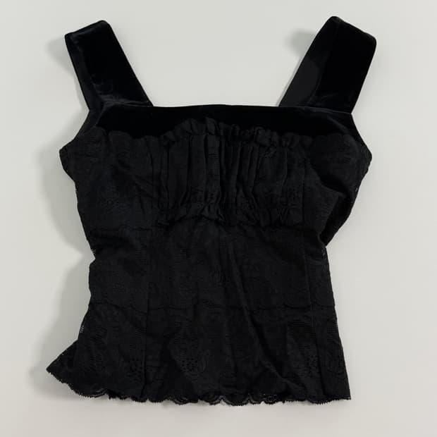 빈티지 블랙 슬리브리스 레이스 나시 페어리 아카이브