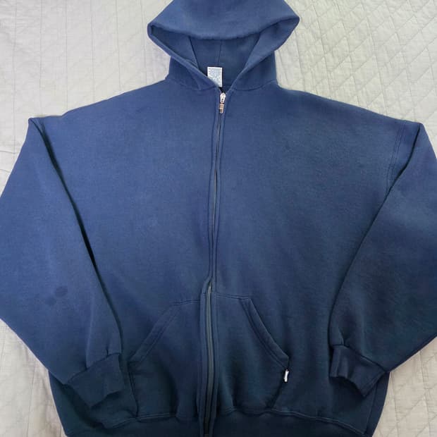 [XXL] 90s 빈티지 러셀 애슬레틱 후드집업 네이비 쿨컨디션