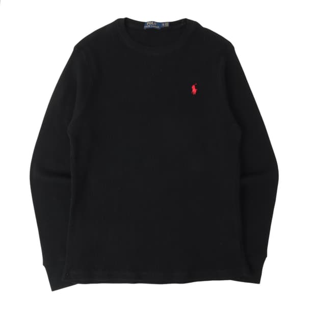 폴로 랄프로렌 블랙 와플 롱슬리브