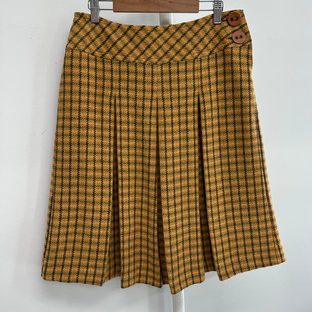 막스마라 막스앤코 울 모헤어 플리츠 스커트