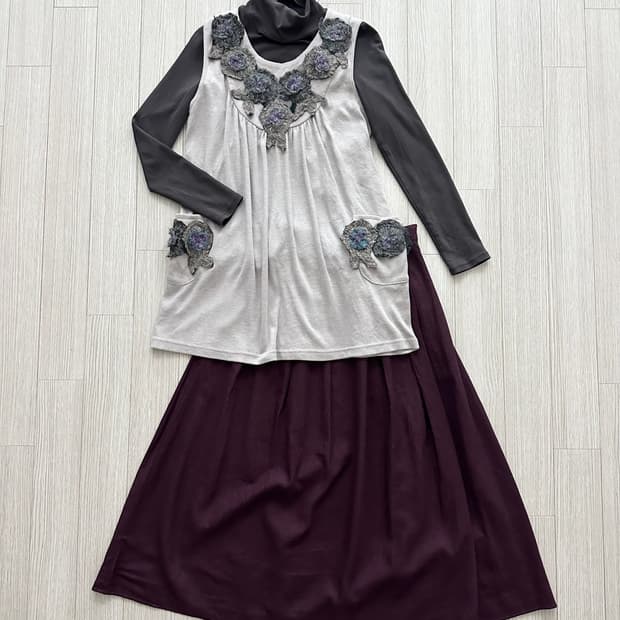 jpn 히피 모리걸 하구미 스즈코 레이어드 코디세트