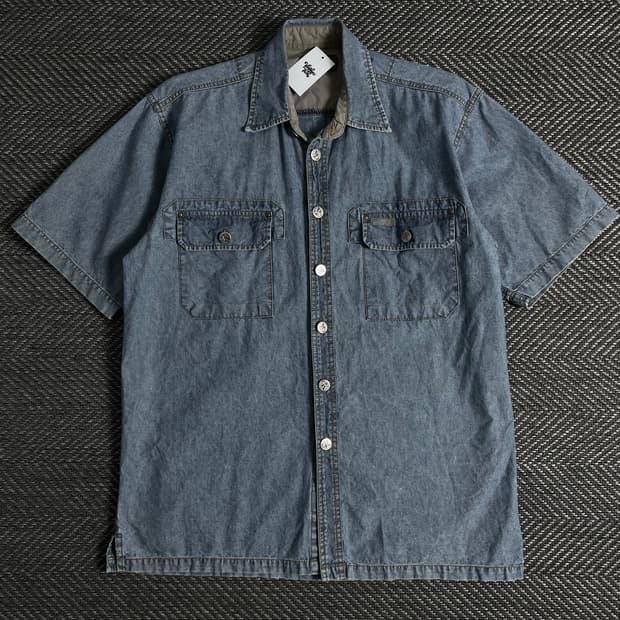 00s 캘빈클라인 아메카지 워싱 데님 셔츠o 3639