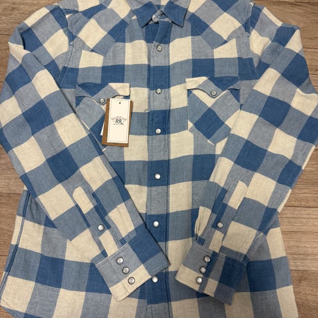 RRL 플래드 트윌 웨스턴 셔츠 s