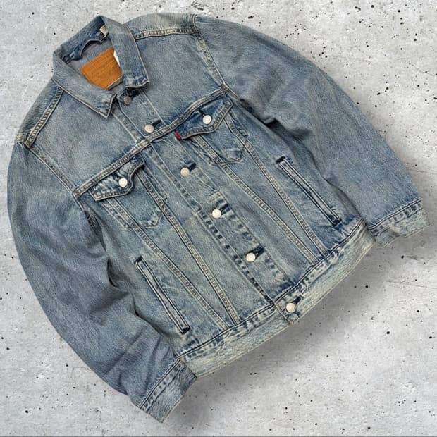 [S] 리바이스 오리지널 데님 트러커 청자켓 빈티지 워싱 C100