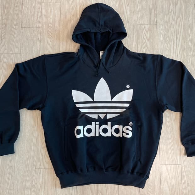 아디다스 90s 올드 트레포일 OG 후드티 블랙 ADIDAS OLD