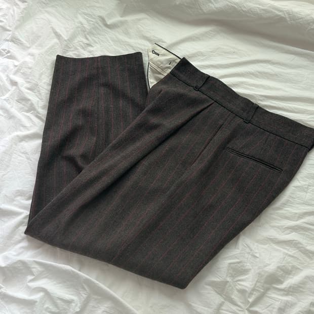 아모멘토 울 스트라이프 마틴 팬츠 슬랙스 M