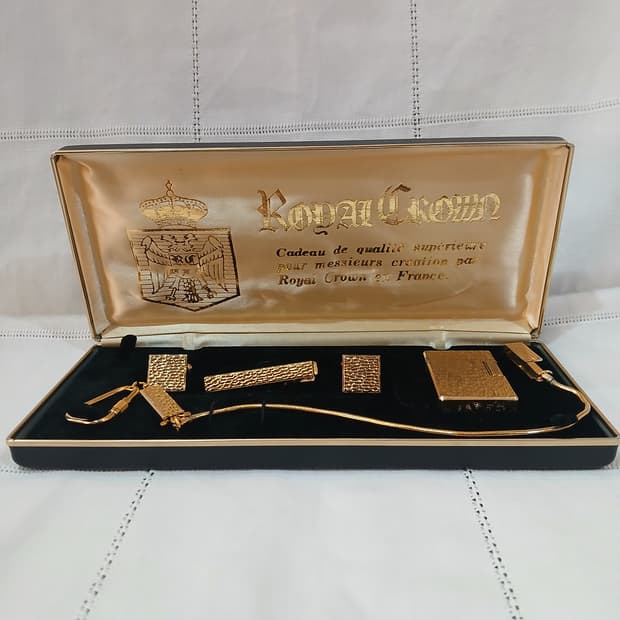 빈티지 프랑스 로얄크라운 가스라이터 셋트