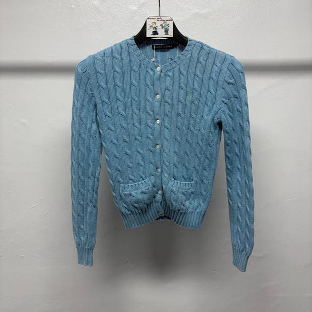 폴로 케이블 니트 가디건 일본판 