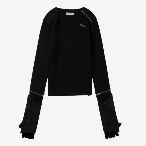 보니앤키예 Detachable Zipper leather top s