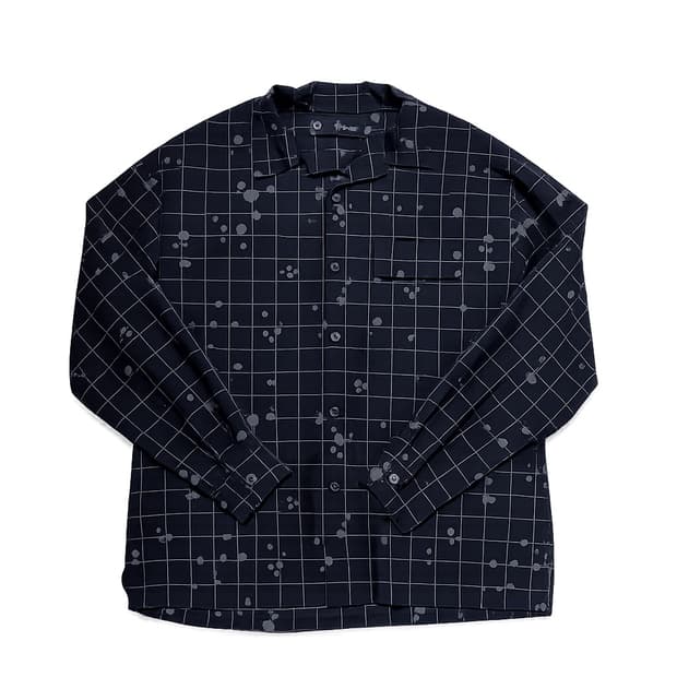 GU x UNDERCOVER 스플래터 체크 셔츠 블랙 