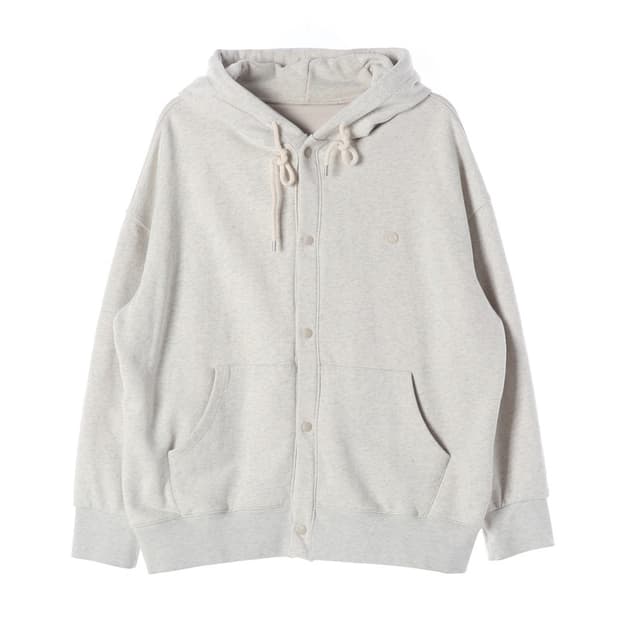 라퍼지스토어 오버핏 스냅 버튼 후드 집업 오트밀