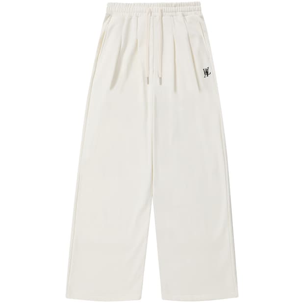 우알롱 시그니처 턱 와이드 팬츠 - 크림(M)