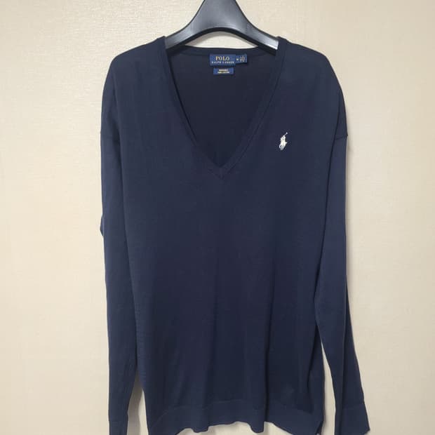 폴로 랄프로렌 브이넥 코튼니트