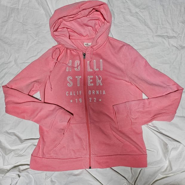 홀리스터 핀터깔 아방핏 후드집업 핑크 M