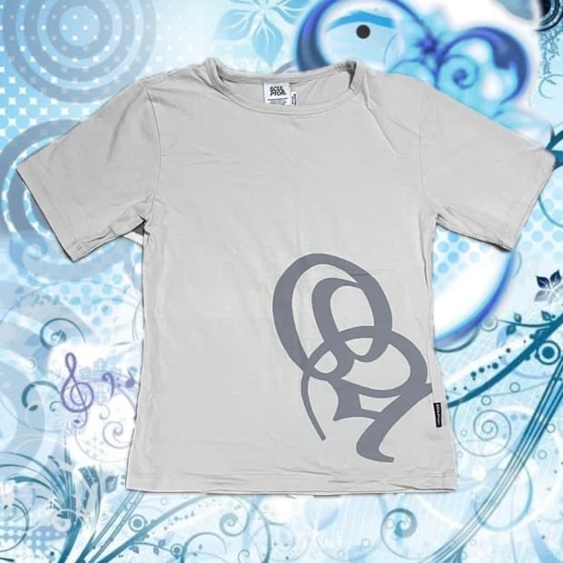 스컬프터 Oblique Logo Crop Top Pale Gray