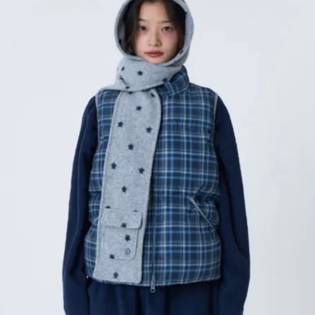 에이이에이이 POCKET HOOD MUFFLER [STAR GREY]