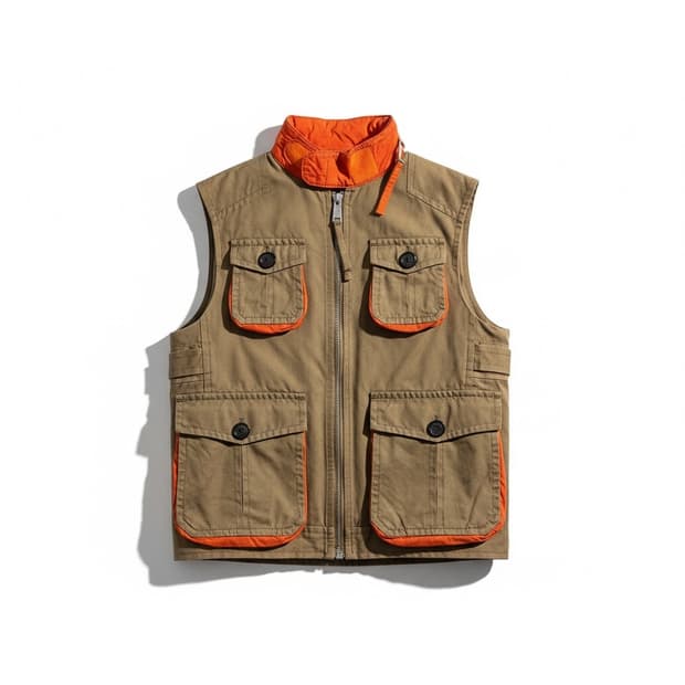 디스퀘어드2 카키 오렌지 포켓 베스트