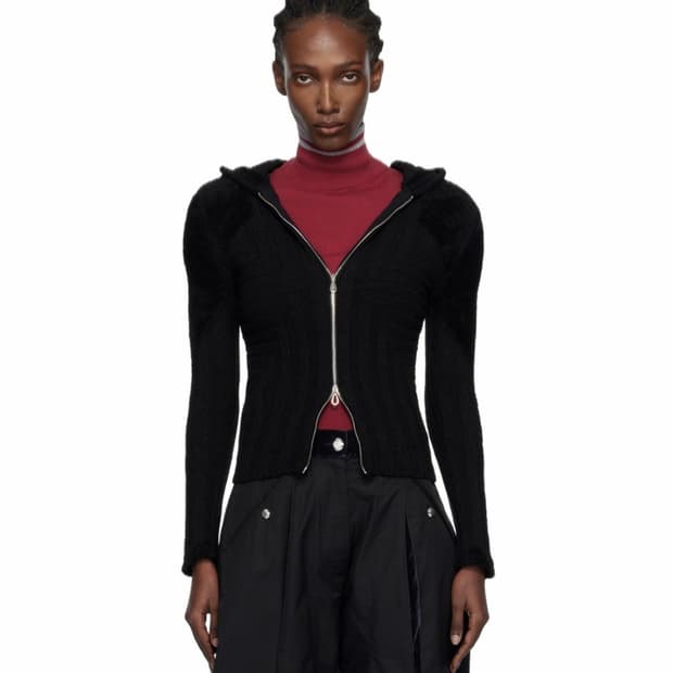 [34,36]키코 코스타디노브 25fw Quimby 니트 후드 집업/블랙