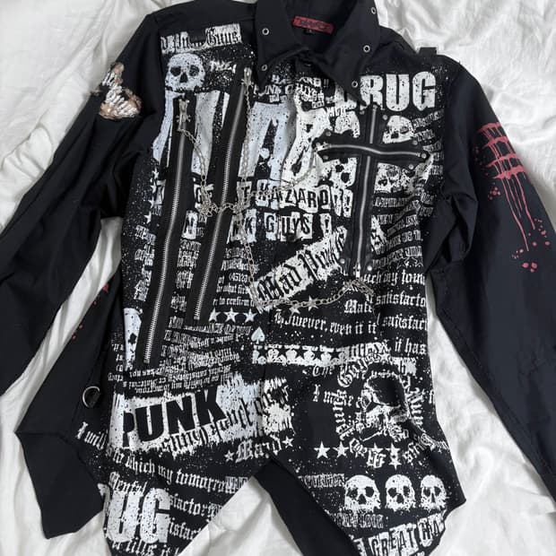mad punks 매드펑크 십자가 체인 셔츠