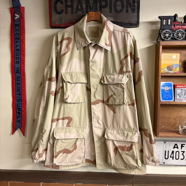90s 미군 오리지널 사막3색 BDU 셔츠 M-L 사이즈