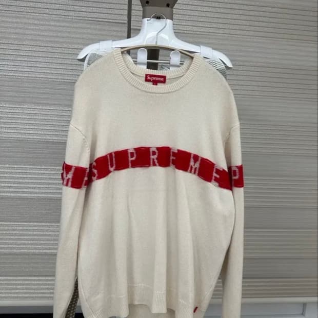 슈프림 메리노울 니트 아이보리