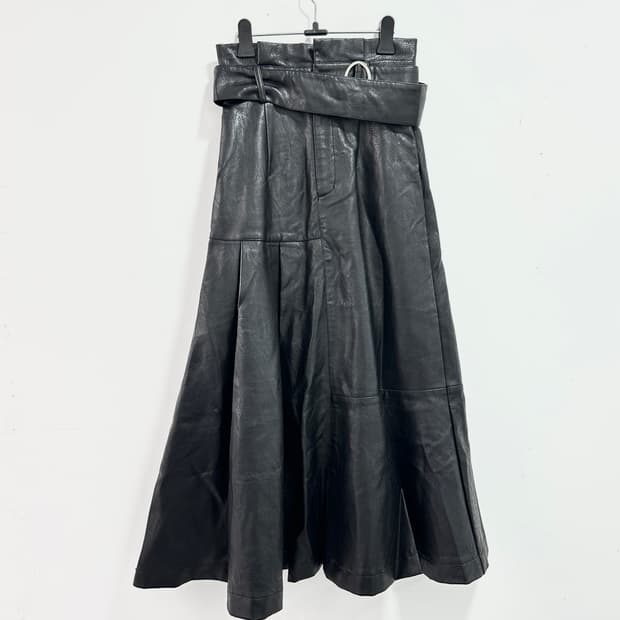 Emiria Wiz leather belted skirt