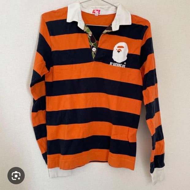 베이프 A BATHING APE 럭비 카라티셔츠 럭비티