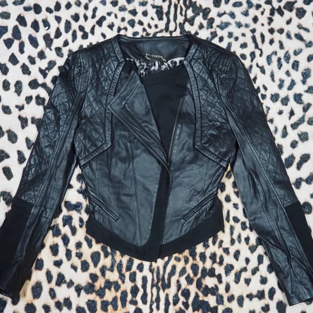 퀄팅 레더 자켓