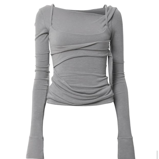 Layered Bustier Long Sleeve (Gray)