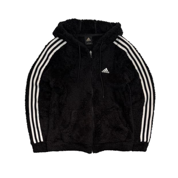 아디다스 후리스 후드집업 블랙