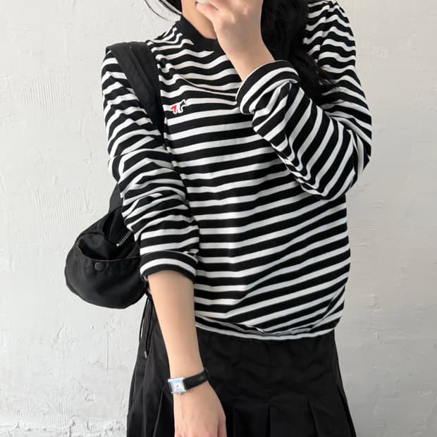 Maison Kitsune 메종키츠네 트리컬러폭스 단가라 슬리브