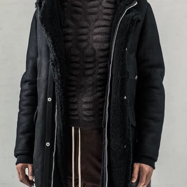 18fw 릭 오웬스 후디드 무스탕 50사이즈