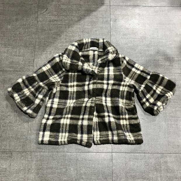 일본빈티지 Venie 하구미모리걸 모헤어 판초깔 반팔자켓