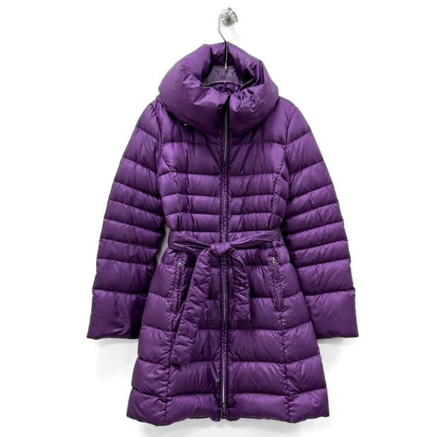 막스마라 WEEKEND LINE 퍼플 라이트 구스다운 벨티드 코트