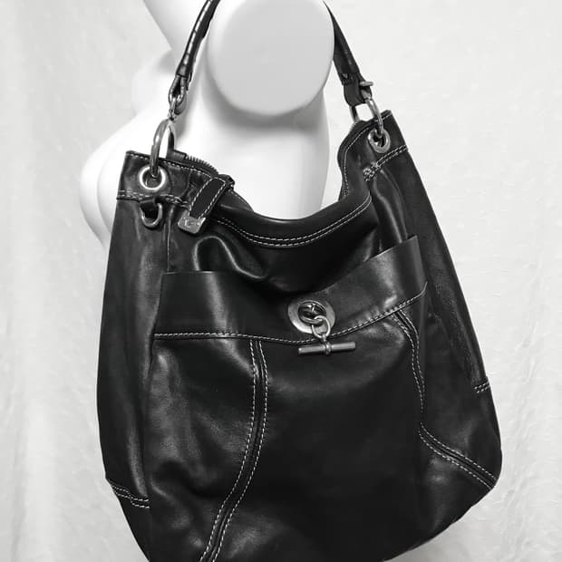 빈티지 아카이브 펑크 스티치 레더 숄더백 보부상백