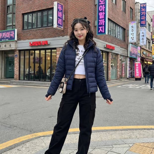 안다르(andar) 올데이 구스다운 슬림핏 패딩