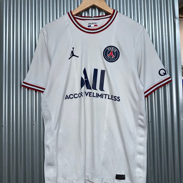 [100] 나이키 조던 PSG 파리 생제르맹 화이트 축구 유니폼 저지