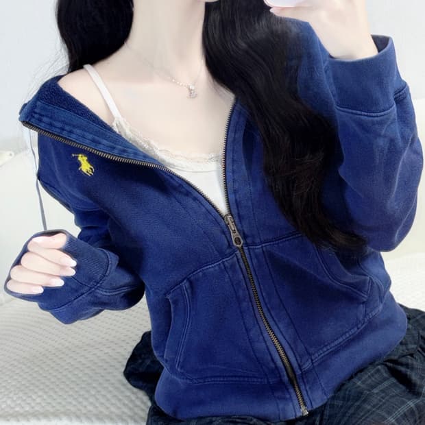 🐰폴로 랄프로렌 네이비 노랑미니포니 후드집업💛