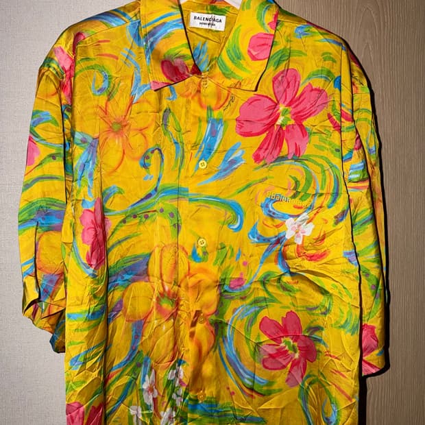 Balenciaga Yellow Floral Silk Shirt