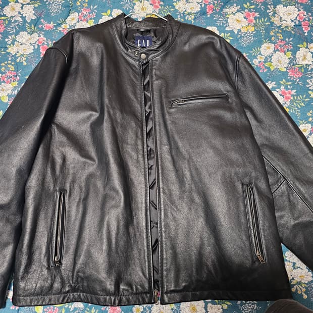 올드갭 블루라벨 가죽 블루종 XL