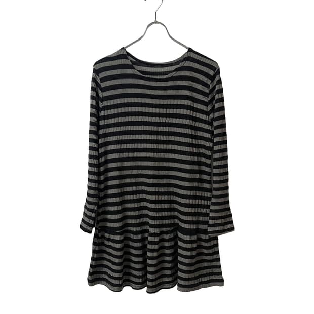 Stripe flare Knit Top / Mini dress