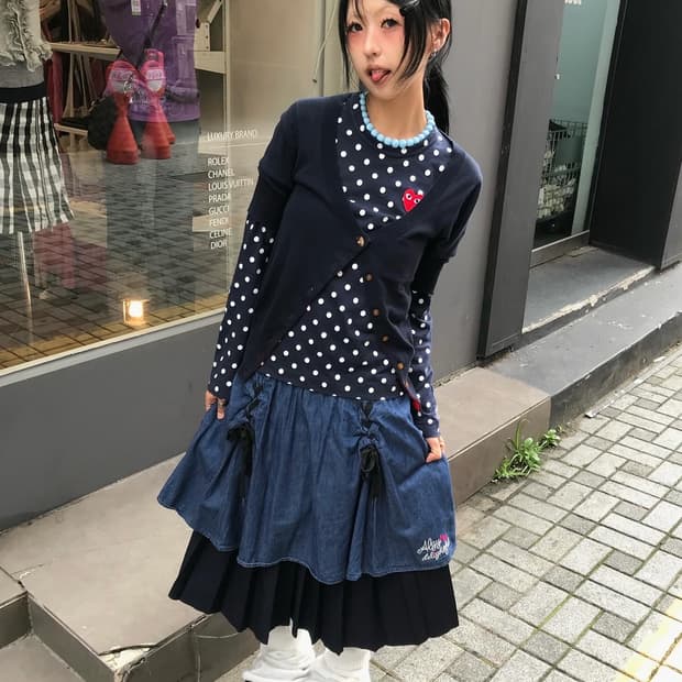 Commedesgarcons Dots Pattern L/S 