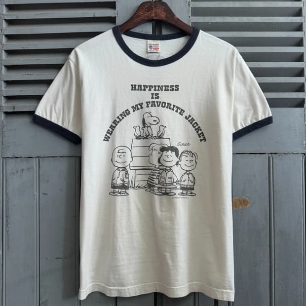 [M]버즈릭슨 Made In USA 스누피 프린팅 링거 티셔츠