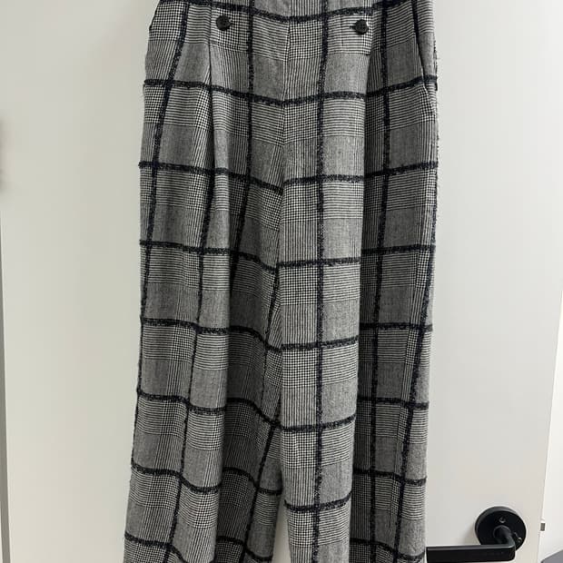 빈티지 여성 체크 울팬츠