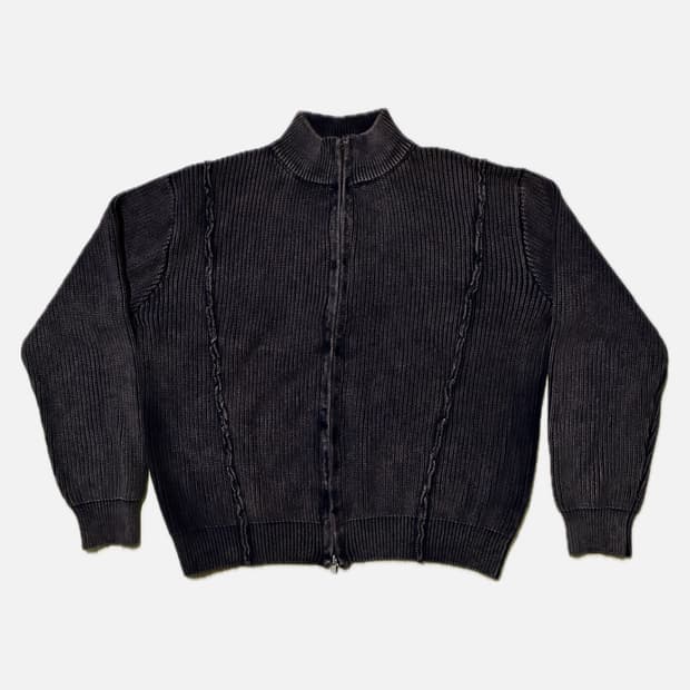 파르티멘토 워시드 니트 집업 다크네이비 L (실착 1회)